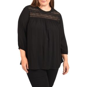 Daniel Rainn // Crochet Lace Yoke Top